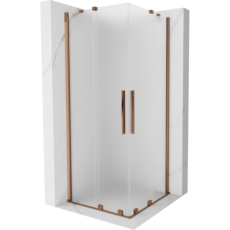 Mexen Velar Duo Sliding Shower Enclosure 90 x 90 cm, Frost, Rose Gold - 871-090-090-32-60