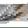 Mexen Rio square shower cubicle 90 x 90 cm, Frosted, Chrome + shower tray Rio, White - 860-090-090-01-30-4510