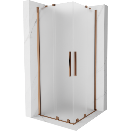 Mexen Velar Duo sliding shower cabin 80 x 80 cm, frost, rose gold - 871-080-080-32-60
