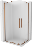 Mexen Velar Duo Sliding Shower Enclosure 100 x 90 cm, Frosted, Rose Gold - 871-100-090-32-60