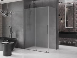 Mexen Velar sliding shower enclosure 160 x 100 cm, frost, gun metal - 871-160-100-31-95