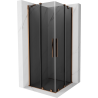 Mexen Velar Duo shower enclosure sliding 100 x 100 cm, graphite, rose gold - 871-100-100-42-60