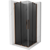Mexen Velar Duo sliding shower cabin 100 x 100 cm, graphite, rose gold - 871-100-100-42-60