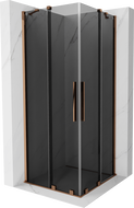 Mexen Velar Duo shower enclosure sliding 100 x 100 cm, graphite, rose gold - 871-100-100-42-60