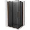 Mexen Velar Duo sliding shower enclosure 90 x 80 cm, graphite, rose gold - 871-090-080-42-60