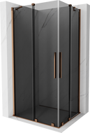 Mexen Velar Duo sliding shower enclosure 90 x 80 cm, graphite, rose gold - 871-090-080-42-60