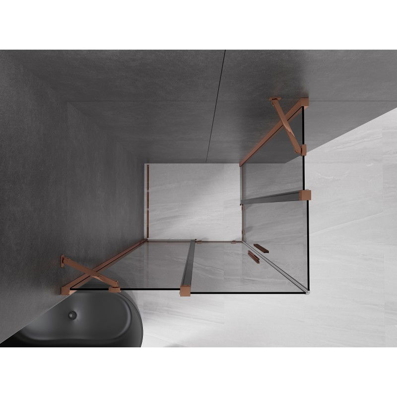 Mexen Velar Duo sliding shower cabin 90 x 80 cm, graphite, rose gold - 871-090-080-42-60