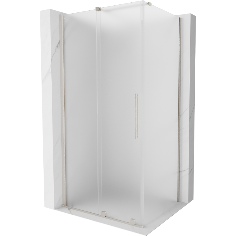 Mexen Velar sliding shower cabin 90 x 110 cm, frost, brushed nickel - 871-090-110-31-97