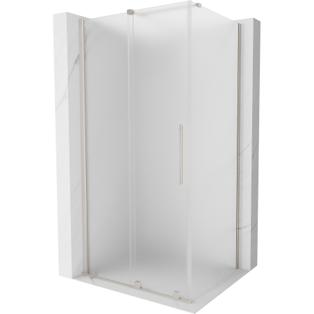 Mexen Velar sliding shower cabin 90 x 110 cm, frost, brushed nickel - 871-090-110-31-97