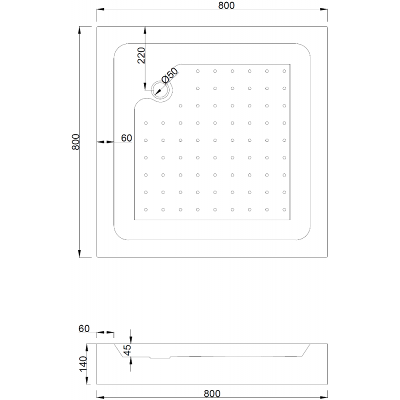 Mexen Rio square shower cabin 80 x 80 cm, graphite, chrome + shower tray, white - 860-080-080-01-40-4510