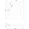 Mexen Rio square shower cubicle 80 x 80 cm, Graphite, Chrome + shower tray Rio, White - 860-080-080-01-40-4510