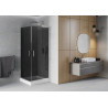 Mexen Rio square shower cabin 80 x 80 cm, graphite, chrome + shower tray, white - 860-080-080-01-40-4510