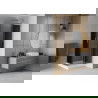 Mexen Rio square shower cubicle 80 x 80 cm, Graphite, Chrome + shower tray Rio, White - 860-080-080-01-40-4510