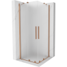 Mexen Velar Duo sliding shower enclosure 90 x 90 cm, frosted, brushed copper - 871-090-090-32-65