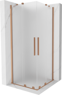 Mexen Velar Duo sliding shower enclosure 90 x 90 cm, frosted, brushed copper - 871-090-090-32-65