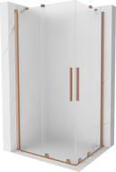Mexen Velar Duo sliding shower cabin 100 x 90 cm, frosted, brushed copper - 871-100-090-32-65