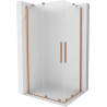 Mexen Velar Duo sliding shower enclosure 90 x 80 cm, frosted, brushed copper - 871-090-080-32-65