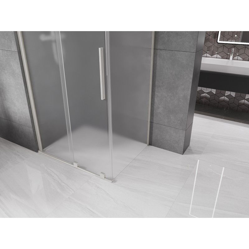 Mexen Velar sliding shower cabin 100 x 75 cm, frost, brushed nickel - 871-100-075-31-97