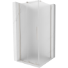 Mexen Velar sliding shower enclosure 100 x 100 cm, frost, brushed nickel - 871-100-100-31-97