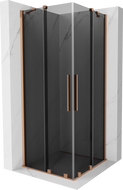 Mexen Velar Duo sliding shower cabin 80 x 80 cm, graphite, brushed copper - 871-080-080-42-65