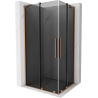 Mexen Velar Duo Sliding Shower Enclosure 90 x 80 cm, Graphite, Brushed Copper - 871-090-080-42-65