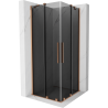 Mexen Velar Duo sliding shower enclosure 100 x 100 cm, graphite, brushed copper - 871-100-100-42-65