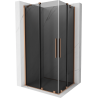 Mexen Velar Duo sliding shower cabin 100 x 90 cm, graphite, brushed copper - 871-100-090-42-65
