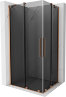 Mexen Velar Duo sliding shower enclosure 100 x 90 cm, graphite, brushed copper - 871-100-090-42-65