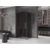 Mexen Velar Duo sliding shower enclosure 100 x 90 cm, graphite, brushed copper - 871-100-090-42-65