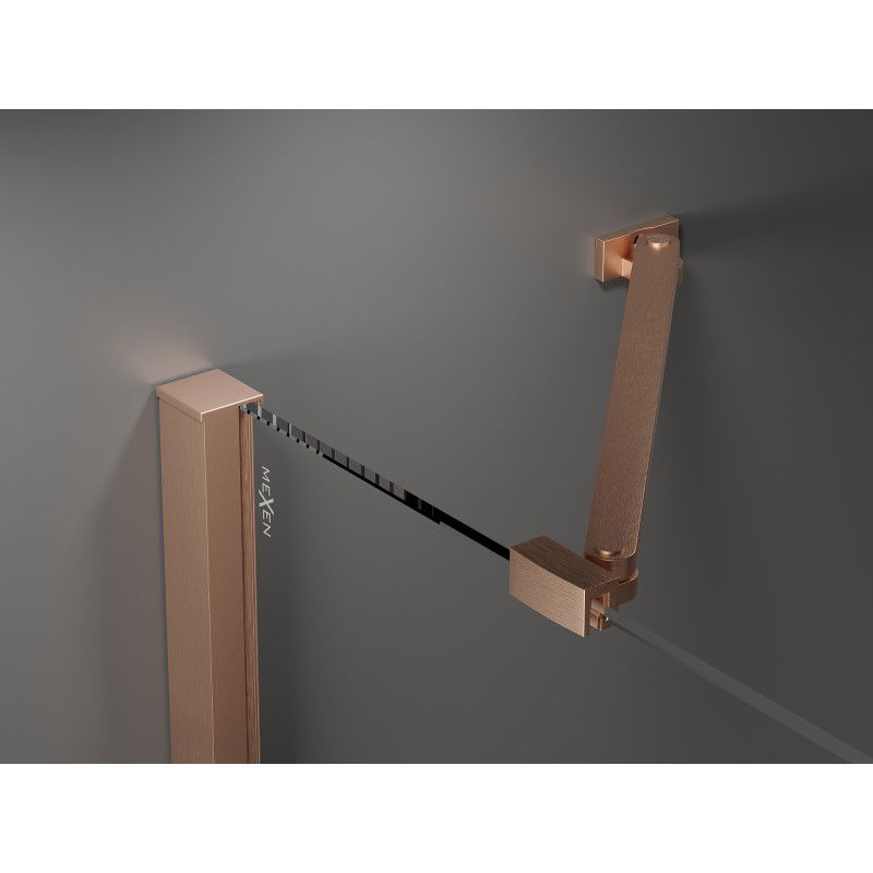 Mexen Velar Duo sliding shower cabin 90 x 90 cm, graphite, brushed copper - 871-090-090-42-65