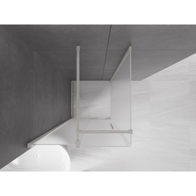 Mexen Velar sliding shower enclosure 110 x 110 cm, frost, brushed nickel - 871-110-110-31-97