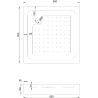 Mexen Rio square shower cubicle 80 x 80 cm, Transparent, Black + shower tray Rio, White - 860-080-080-70-00-4510