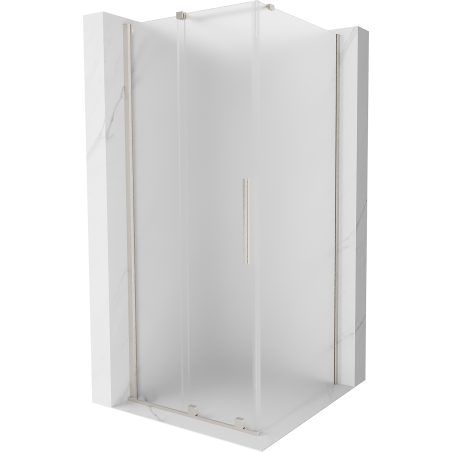 Mexen Velar sliding shower cabin 120 x 120 cm, frosted, brushed nickel - 871-120-120-31-97