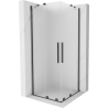 Mexen Velar Duo sliding shower cabin 80 x 80 cm, frost, brushed gun gray - 871-080-080-32-66