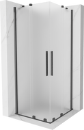 Mexen Velar Duo sliding shower cabin 90 x 90 cm, frost, brushed gun gray - 871-090-090-32-66