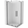 Mexen Velar Duo sliding shower cabin 100 x 90 cm, frost, brushed gun gray - 871-100-090-32-66