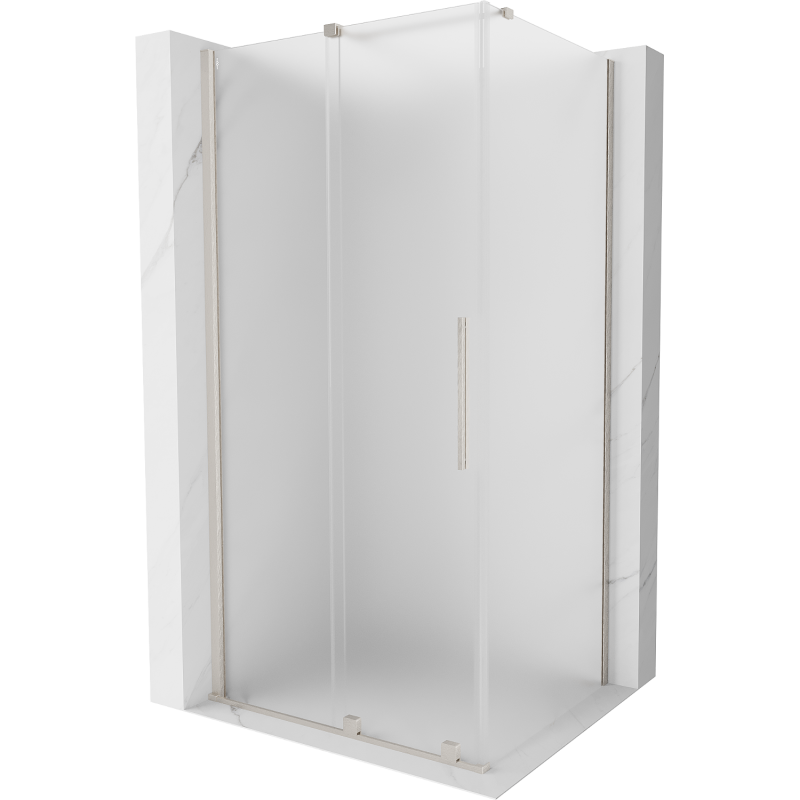 Mexen Velar sliding shower enclosure 130 x 100 cm, frost, brushed nickel - 871-130-100-31-97