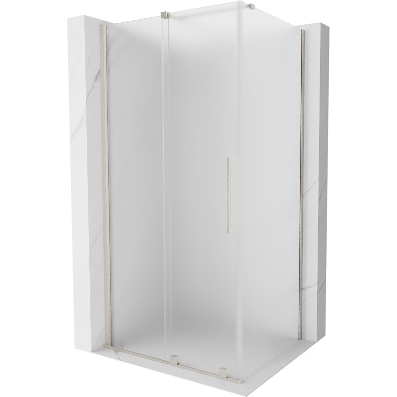 Mexen Velar sliding shower cabin 130 x 90 cm, frost, brushed nickel - 871-130-090-31-97