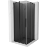 Mexen Velar Duo sliding shower cabin 80 x 80 cm, graphite, brushed gun gray - 871-080-080-42-66