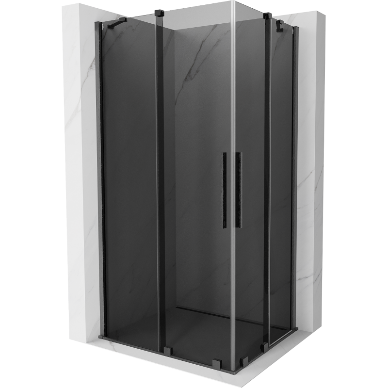 Mexen Velar Duo Sliding Shower Cabin 90 x 80 cm, Graphite, Brushed Gun Gray - 871-090-080-42-66