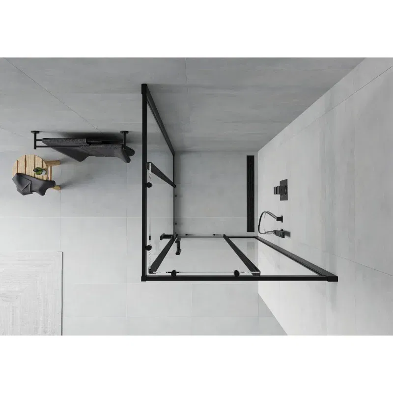 Mexen Rio Square Shower Enclosure 70 x 70 cm, Transparent, Black - 860-070-070-70-00