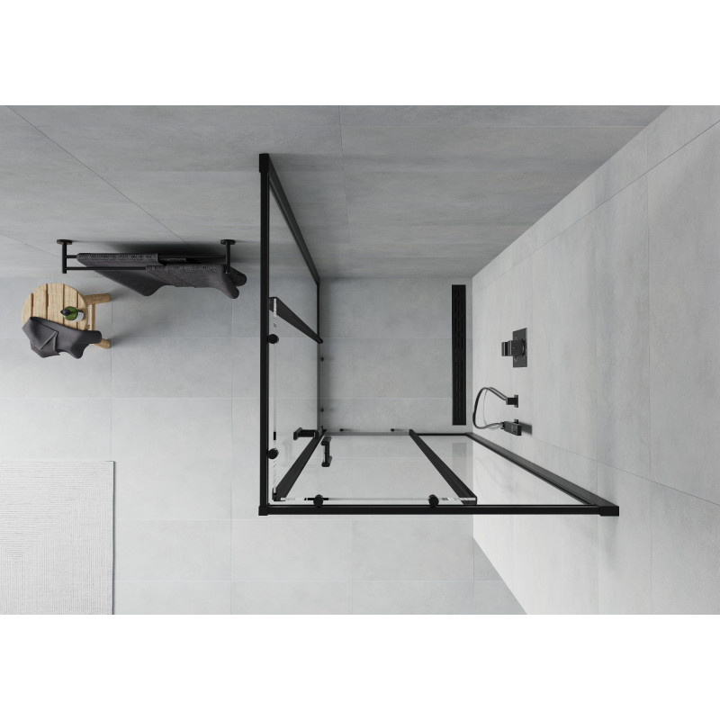 Mexen Rio square shower cabin 80 x 80 cm, transparent, black - 860-080-080-70-00