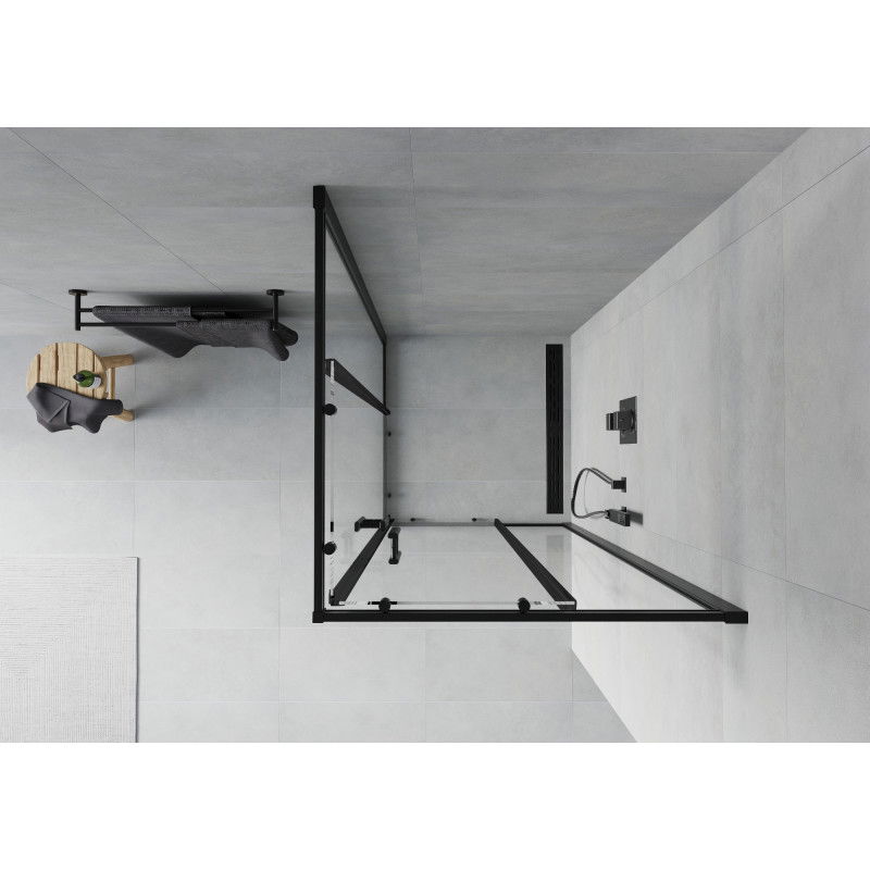 Mexen Rio square shower enclosure 80 x 80 cm, transparent, black - 860-080-080-70-00