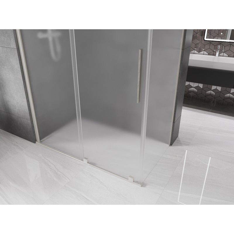 Mexen Velar sliding shower enclosure 140 x 85 cm, frost, brushed nickel - 871-140-085-31-97