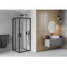 Mexen Rio square shower cabin 80 x 80 cm, transparent, black - 860-080-080-70-00