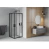 Mexen Rio square shower cubicle 80 x 80 cm, Transparent, Black - 860-080-080-70-00