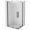 Mexen Velar Duo sliding shower enclosure 100 x 90 cm, frosted, black - 871-100-090-32-70