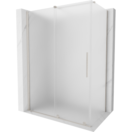Mexen Velar sliding shower enclosure 150 x 80 cm, frost, brushed nickel - 871-150-080-31-97