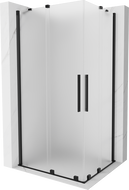 Mexen Velar Duo sliding shower cabin 90 x 80 cm, frost, black - 871-090-080-32-70