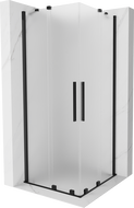Mexen Velar Duo sliding shower enclosure 90 x 90 cm, frost, black - 871-090-090-32-70